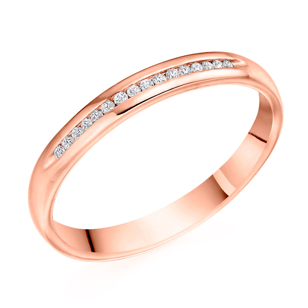 Channel-Set Half Eternity Ring, 0.07ct total (HET9430) in Rose Gold