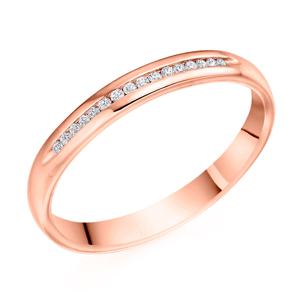 Channel-Set Half Eternity Ring, 0.07ct total (HET9430) in Rose Gold