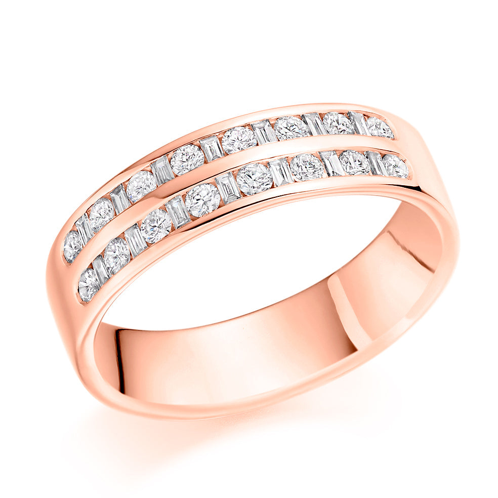 Channel-Set Half Eternity Ring, 0.5ct total (HET9516) in Rose Gold