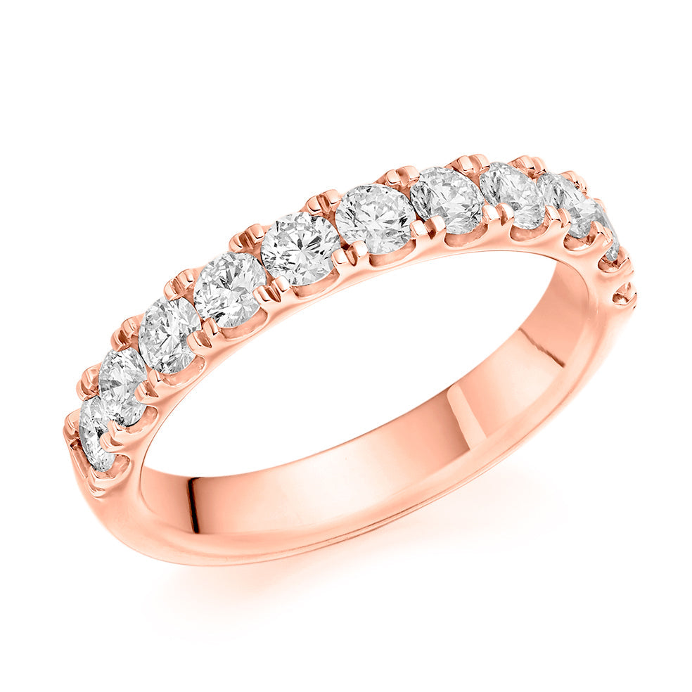 Micro-Claw Half Eternity Ring, 1.0ct total (HET9601) in Rose Gold