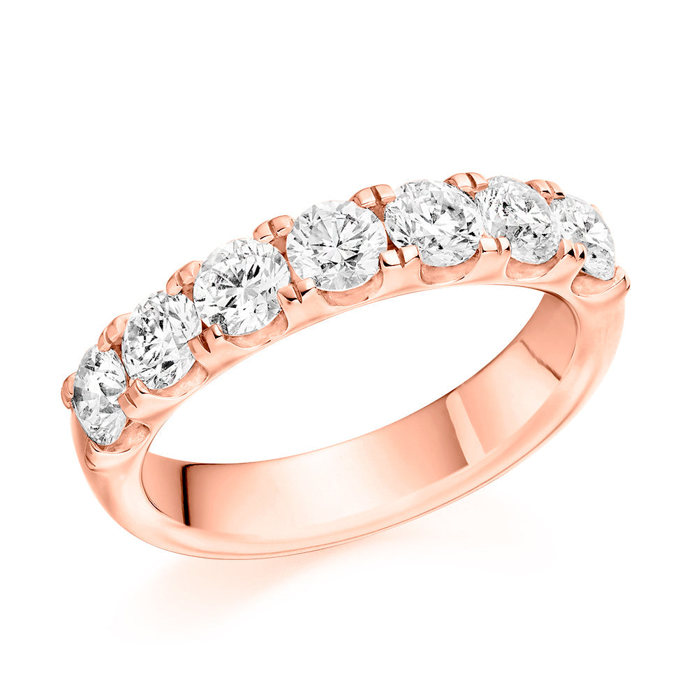 Micro-Claw Half Eternity Ring, 1.5ct total (HET9646) in Rose Gold