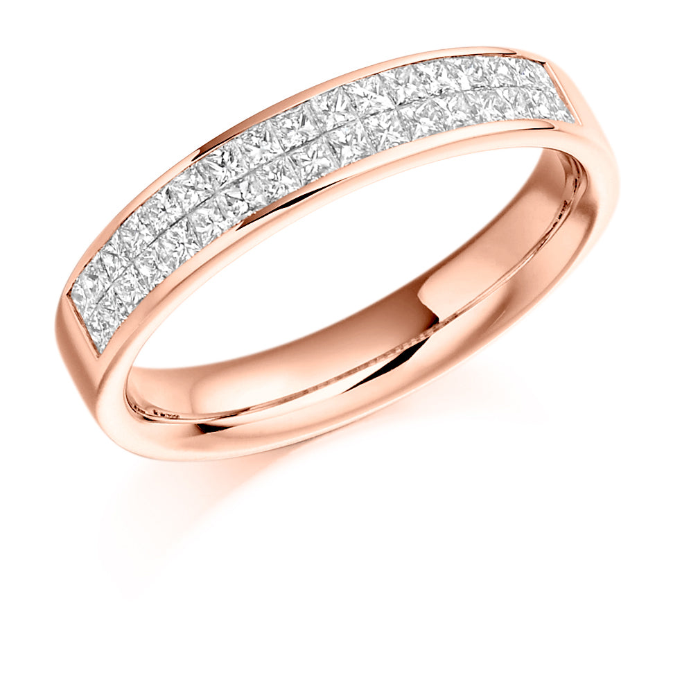 Channel-Set Half Eternity Ring, 0.6ct total (HET987) in Rose Gold