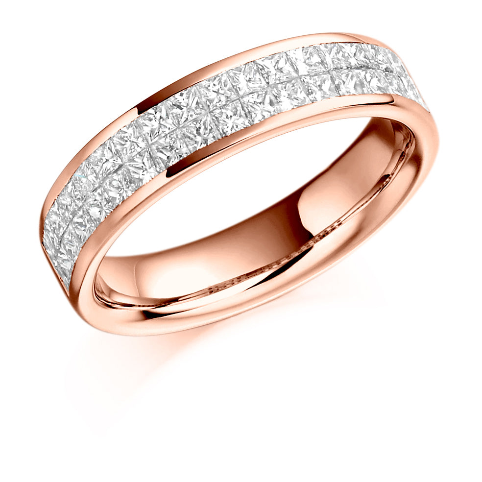 Channel-Set Half Eternity Ring, 1.0ct total (HET988) in Rose Gold