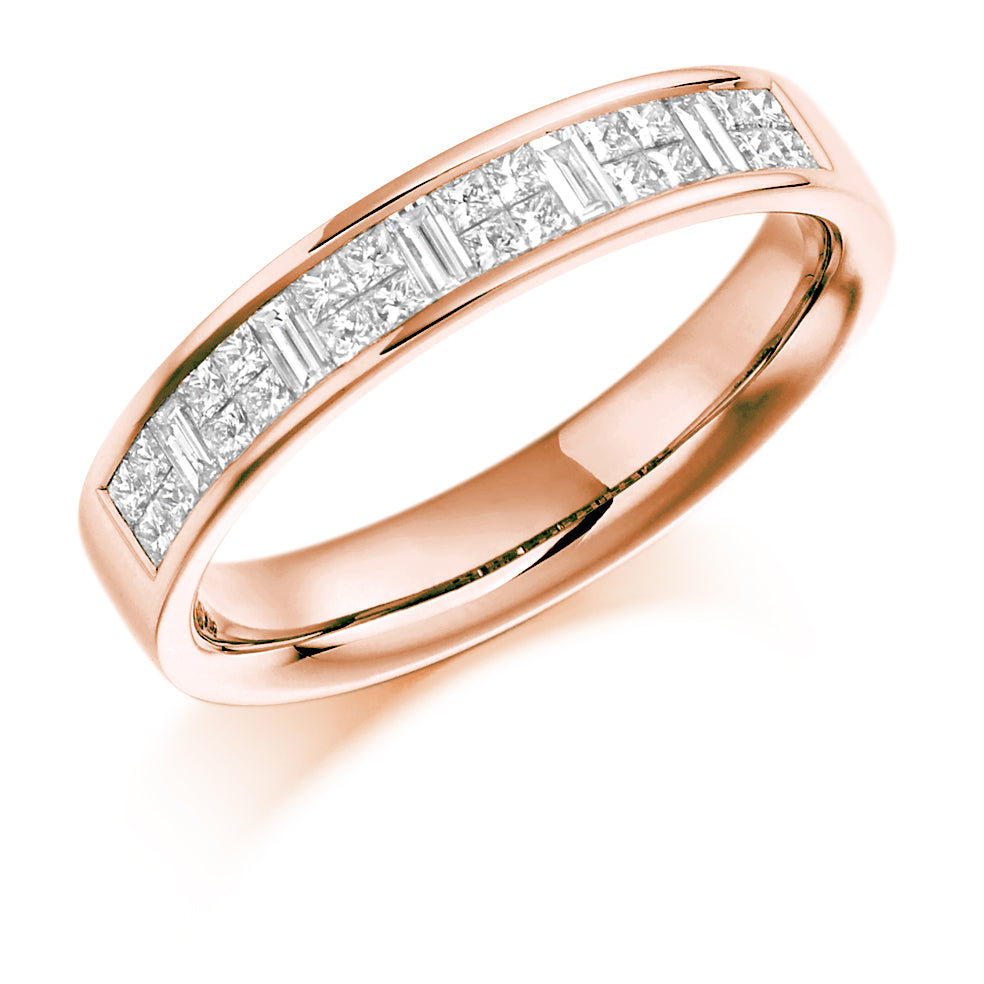 Channel-Set Half Eternity Ring, 0.6ct total (HET989) in Rose Gold