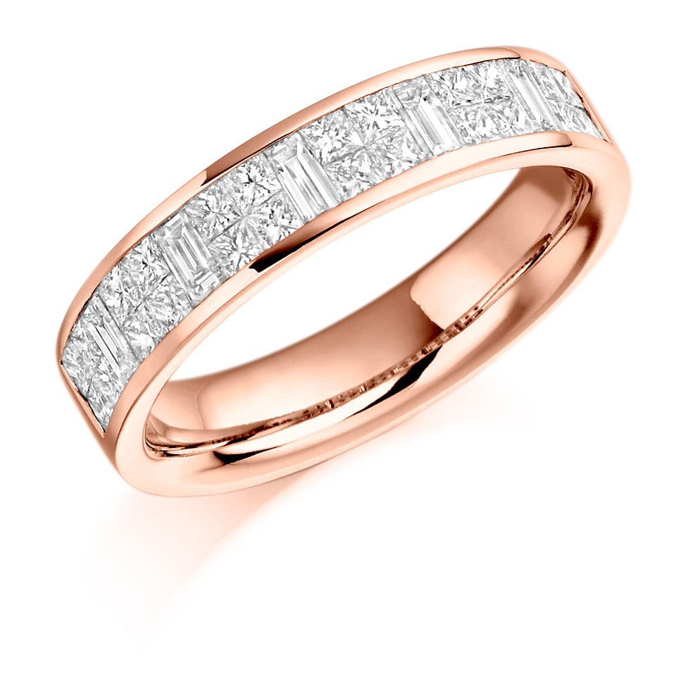 Channel-Set Half Eternity Ring, 1.0ct total in Rose Gold