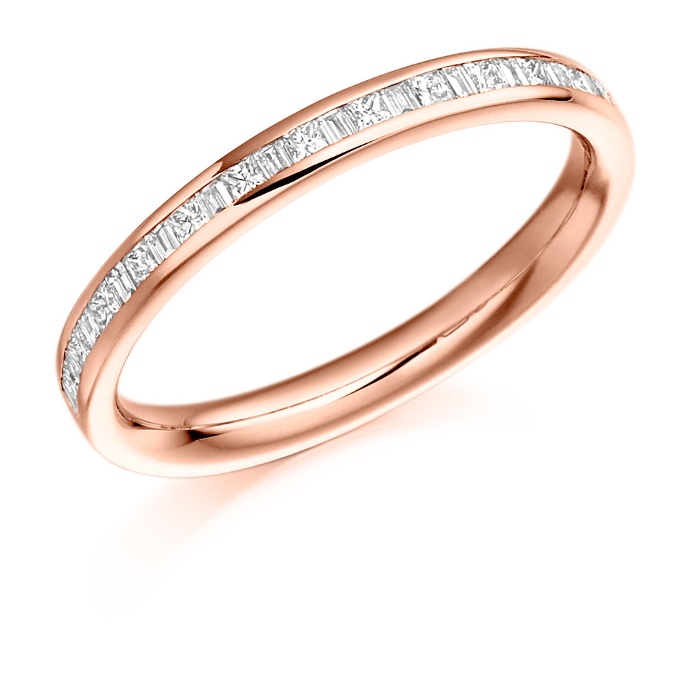 Channel-Set Half Eternity Ring, 0.3ct total (HET996) in Rose Gold