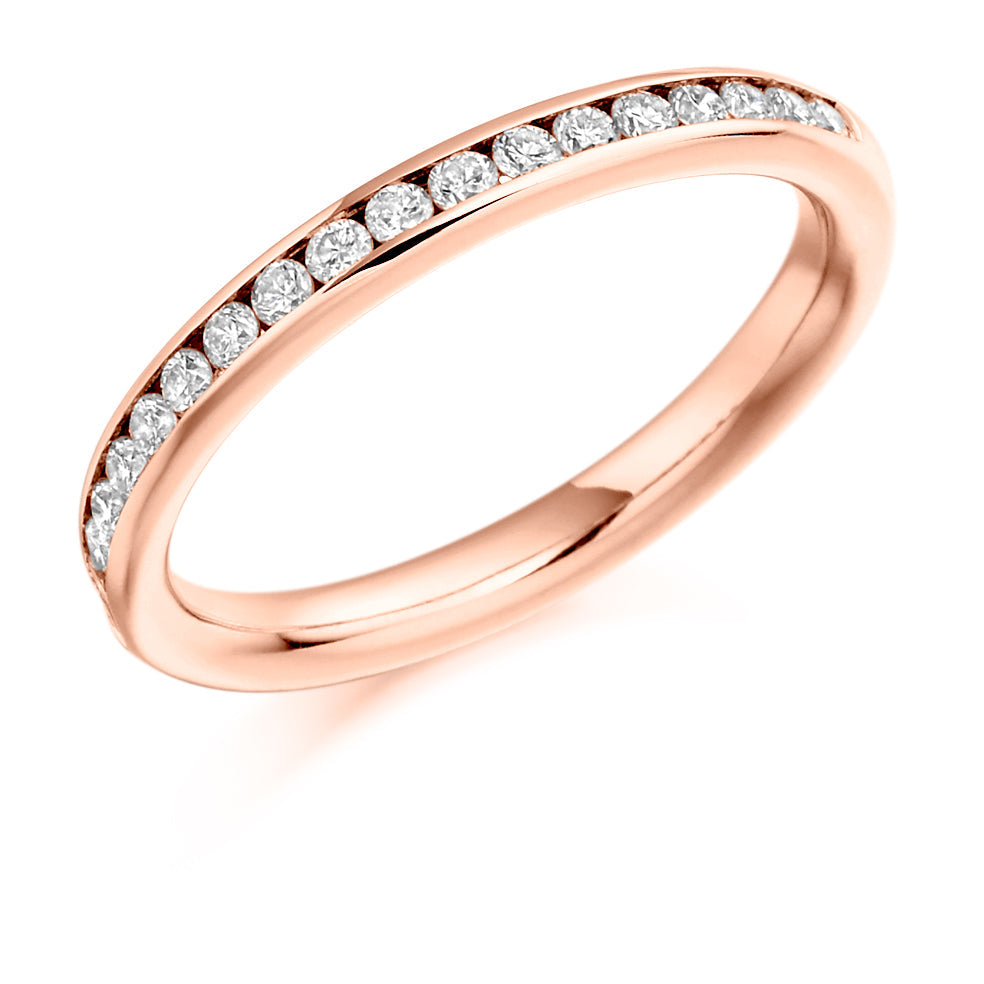 Channel-Set Half Eternity Ring, 0.33ct total (HET997) in Rose Gold