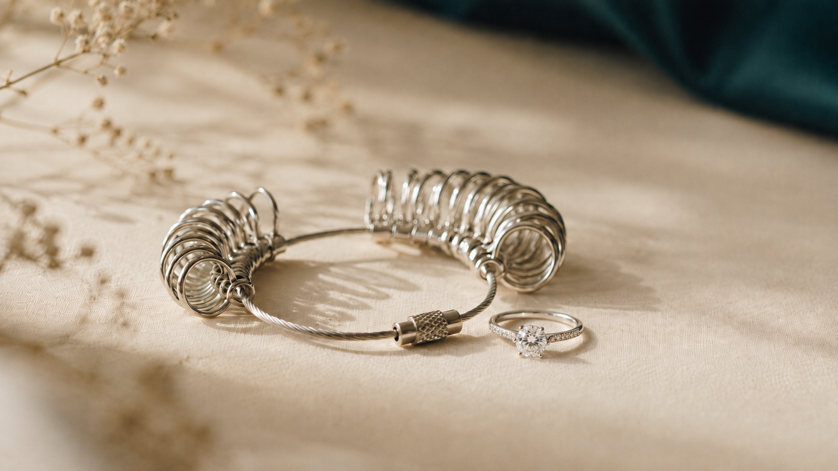 Measuring a ring size with a sizing gauge