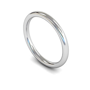 9ct White Gold Slight Court Wedding Ring 1.5mm - Light Weight