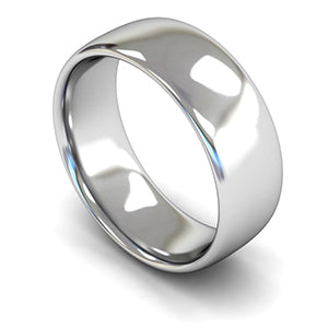 9ct White Gold Slight Court Wedding Ring 10mm - Medium Weight
