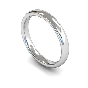 14ct White Gold Slight Court Wedding Ring 3mm - Signature Weight