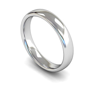 Platinum Slight Court Wedding Ring 4mm - Signature Weight