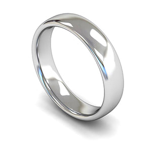 18ct White Gold Slight Court Wedding Ring 5mm - Signature Weight