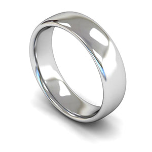 Platinum Slight Court Wedding Ring 6mm - Signature Weight