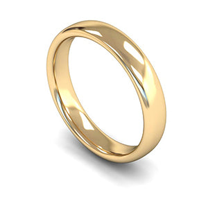 18ct Yellow Gold Slight Court Wedding Ring 4mm - Signature Weight