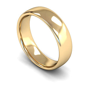 14ct Yellow Gold Slight Court Wedding Ring 6mm - Signature Weight