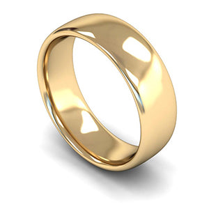 9ct Yellow Gold Slight Court Wedding Ring 7mm - Signature Weight