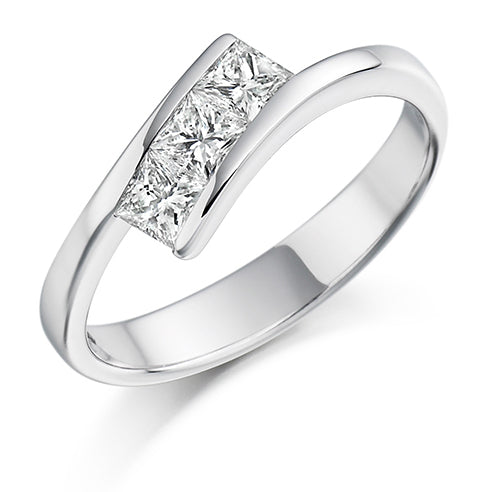 Tension-Set Trilogy Trilogy Ring 0.55ct