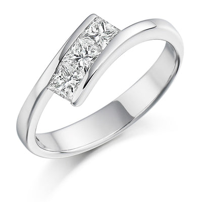 Tension-Set Trilogy Trilogy Ring 0.55ct
