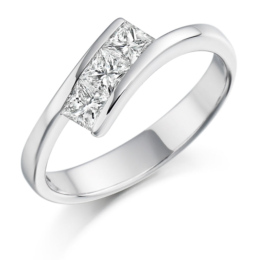 Tension-Set Trilogy Trilogy Ring 0.55ct