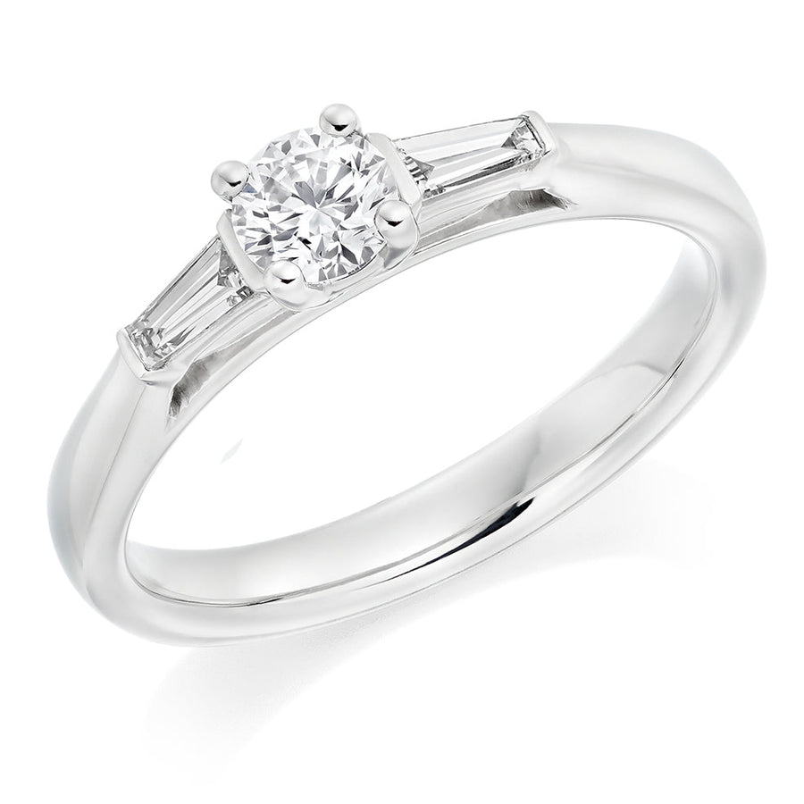 Bar Trilogy Round Brilliant Trilogy Ring
