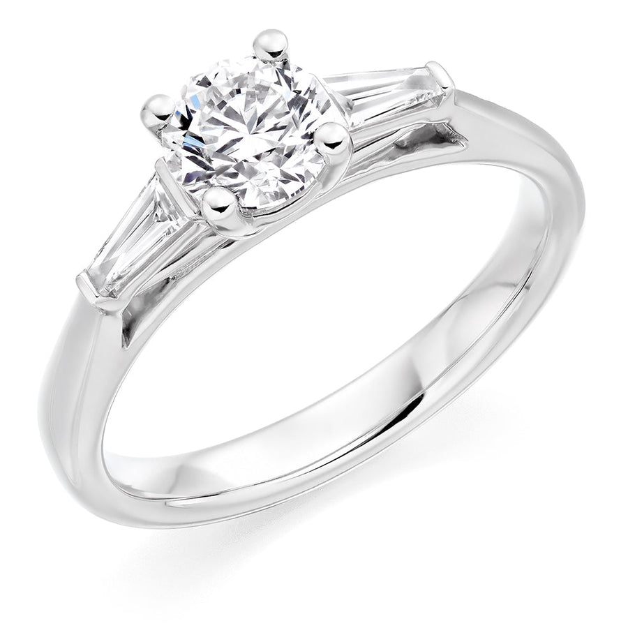 Bar Trilogy Round Brilliant Trilogy Ring, 0.4ct