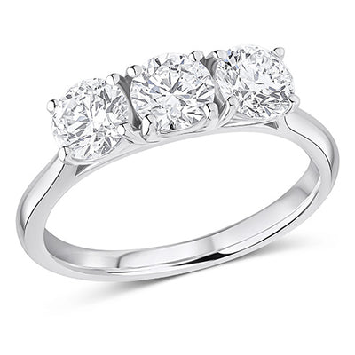 Traditional Trilogy Round Brilliant Trilogy Ring, 0.5ct