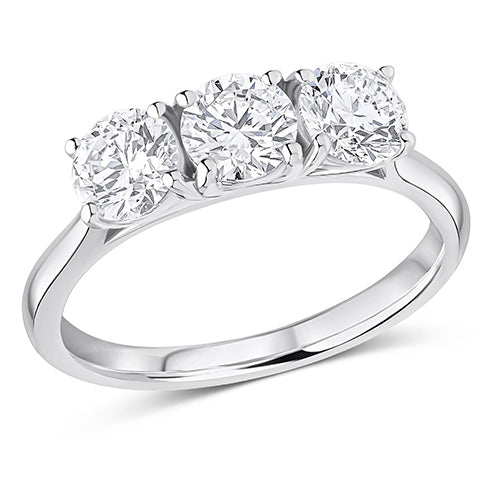 Traditional Trilogy Round Brilliant Trilogy Ring, 0.5ct