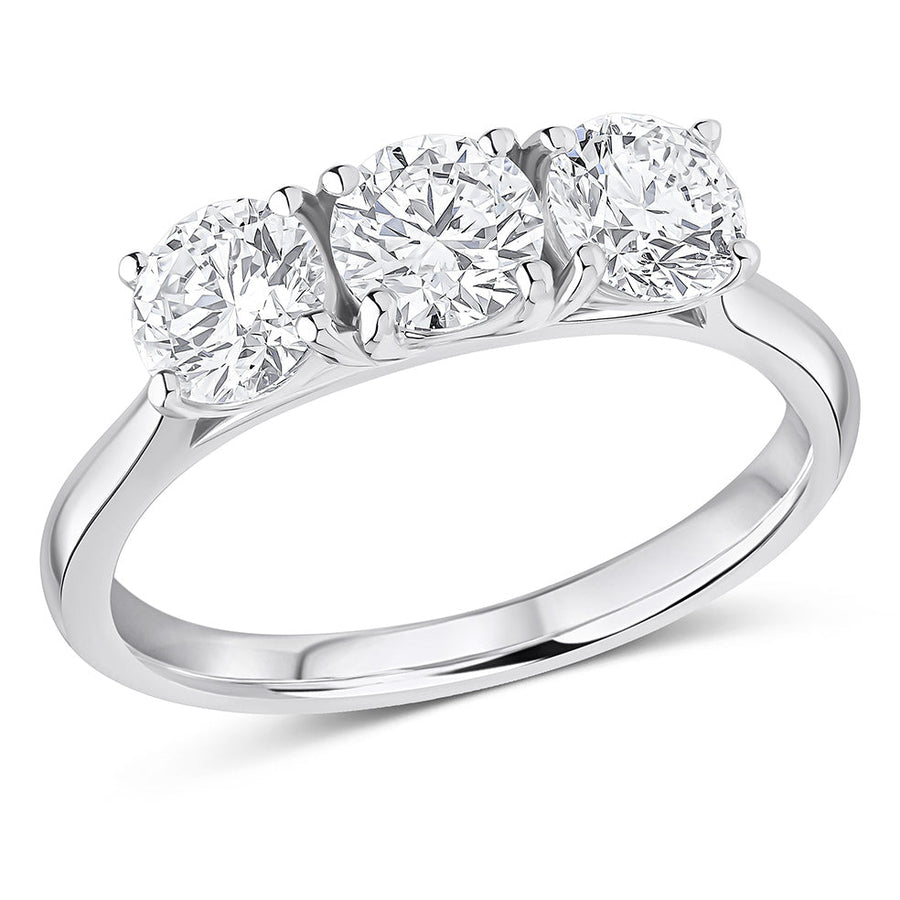 Traditional Trilogy Round Brilliant Trilogy Ring, 0.5ct