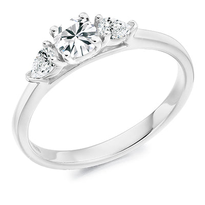 Traditional Trilogy Round Brilliant Trilogy Ring