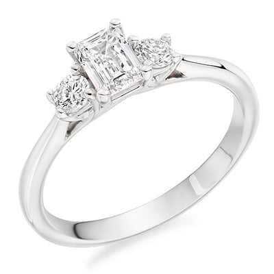 Trilogy Emerald Cut Trilogy Ring, 0.5ct