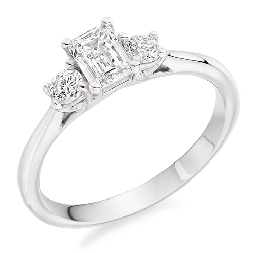 Trilogy Emerald Cut Trilogy Ring, 0.5ct