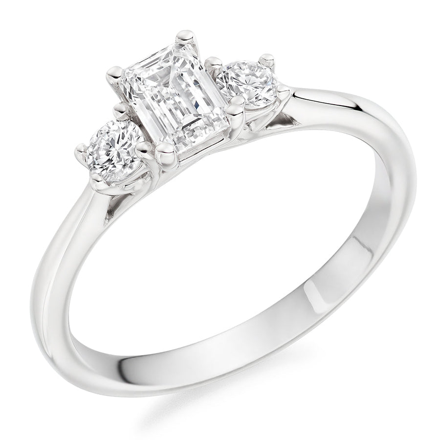 Trilogy Emerald Cut Trilogy Ring, 0.5ct