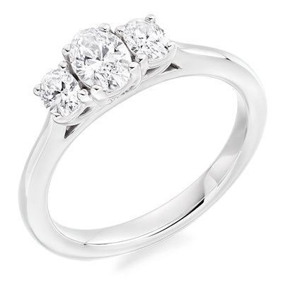 Close-Set Trilogy Oval Cut Trilogy Ring 1.14ct