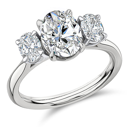 Traditional Trilogy Oval Cut Trilogy Ring