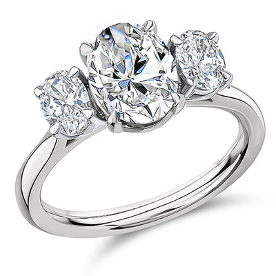 Traditional Trilogy Oval Cut Trilogy Ring