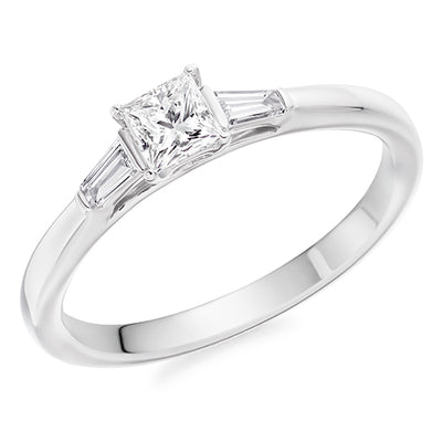 Bar-Set Trilogy Princess Cut Trilogy Ring