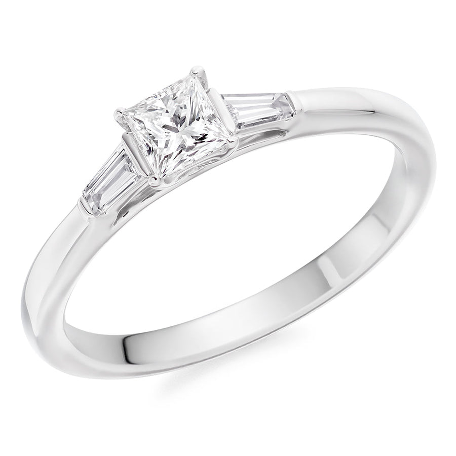 Bar-Set Trilogy Princess Cut Trilogy Ring