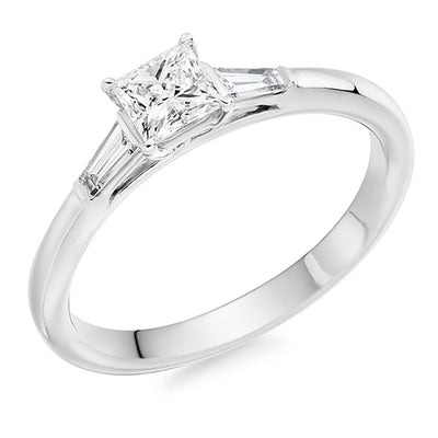 Bar Trilogy Princess Cut Trilogy Ring, 0.4ct