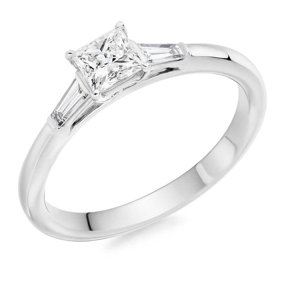 Bar Trilogy Princess Cut Trilogy Ring, 0.4ct