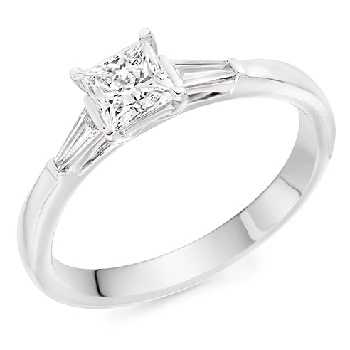Bar-Set Trilogy Princess Cut Trilogy Ring, 0.5ct