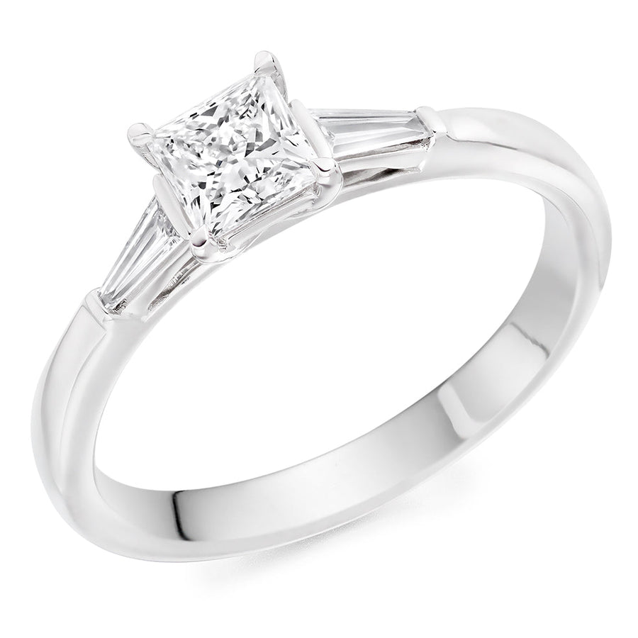 Bar-Set Trilogy Princess Cut Trilogy Ring, 0.5ct