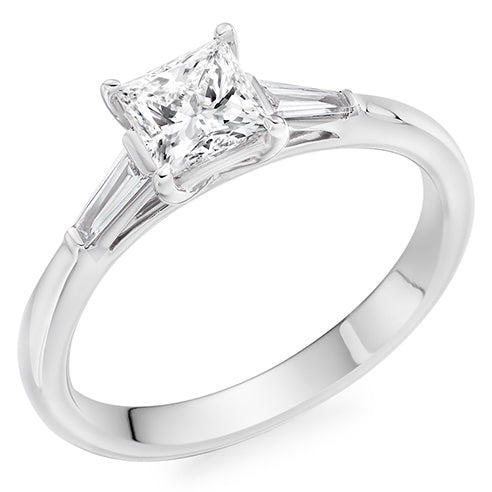 Bar-Set Trilogy Princess Cut Trilogy Ring, 0.75ct