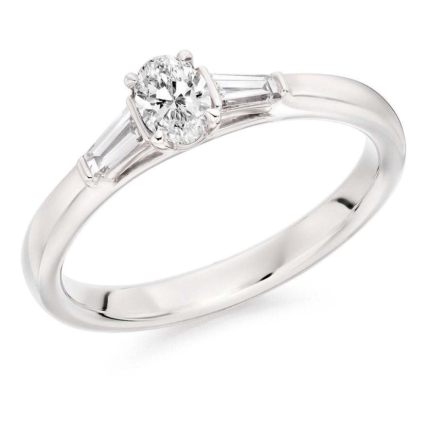 Bar Trilogy Oval Cut Trilogy Ring, 0.25ct