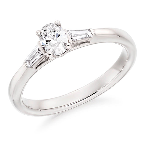 Bar-Set Trilogy Oval Cut Trilogy Ring, 0.33ct