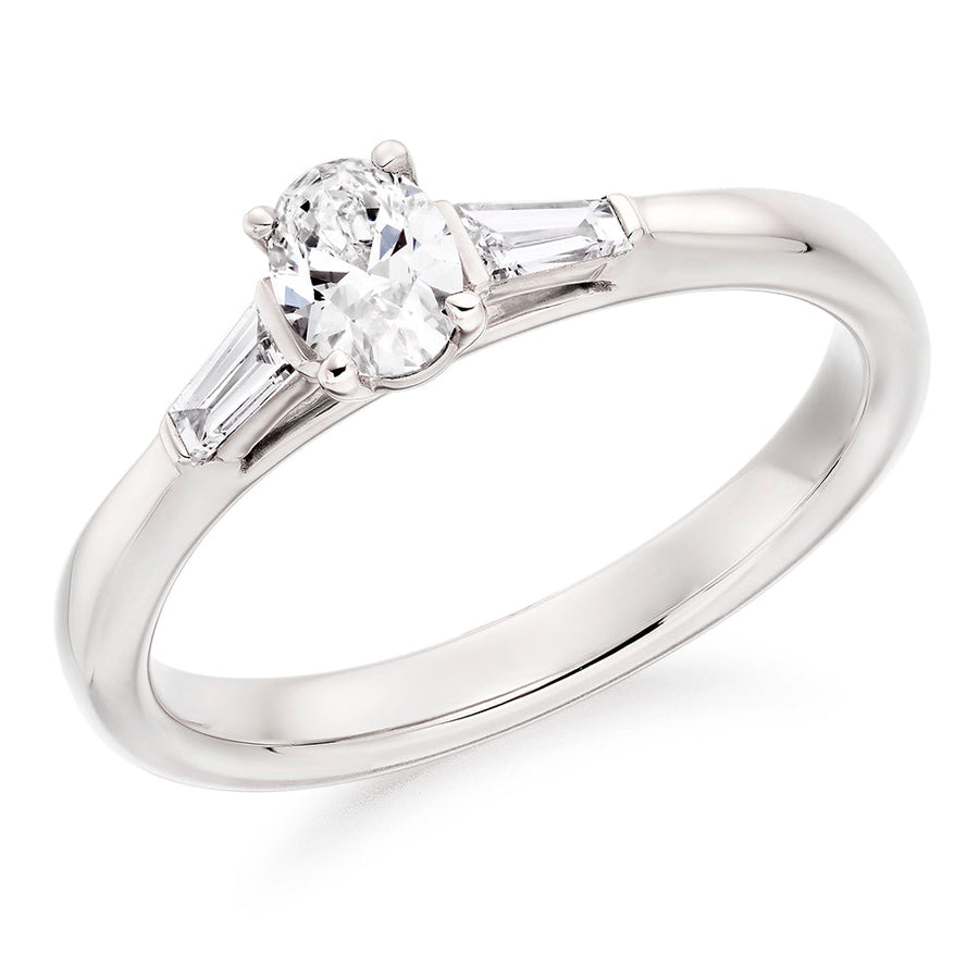 Bar-Set Trilogy Oval Cut Trilogy Ring, 0.33ct