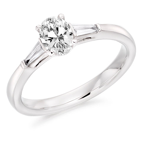 Bar-Set Trilogy Oval Cut Trilogy Ring, 0.5ct