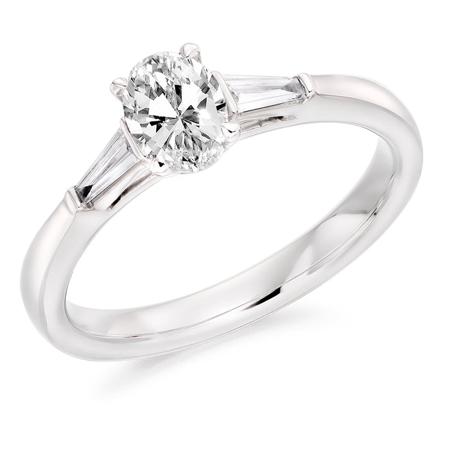 Bar-Set Trilogy Oval Cut Trilogy Ring, 0.5ct