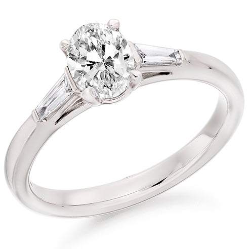 Bar-Set Trilogy Oval Cut Trilogy Ring