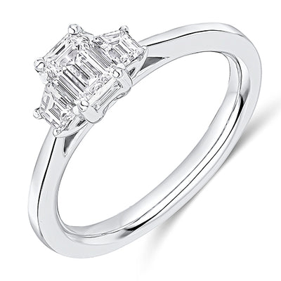 Close-Set Trilogy Emerald Cut Trilogy Ring